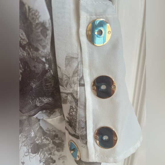 BURBERRY Amelie Bow neck Angel print Mulberry silk sheer long sleeve blouse - Picture 12 of 17